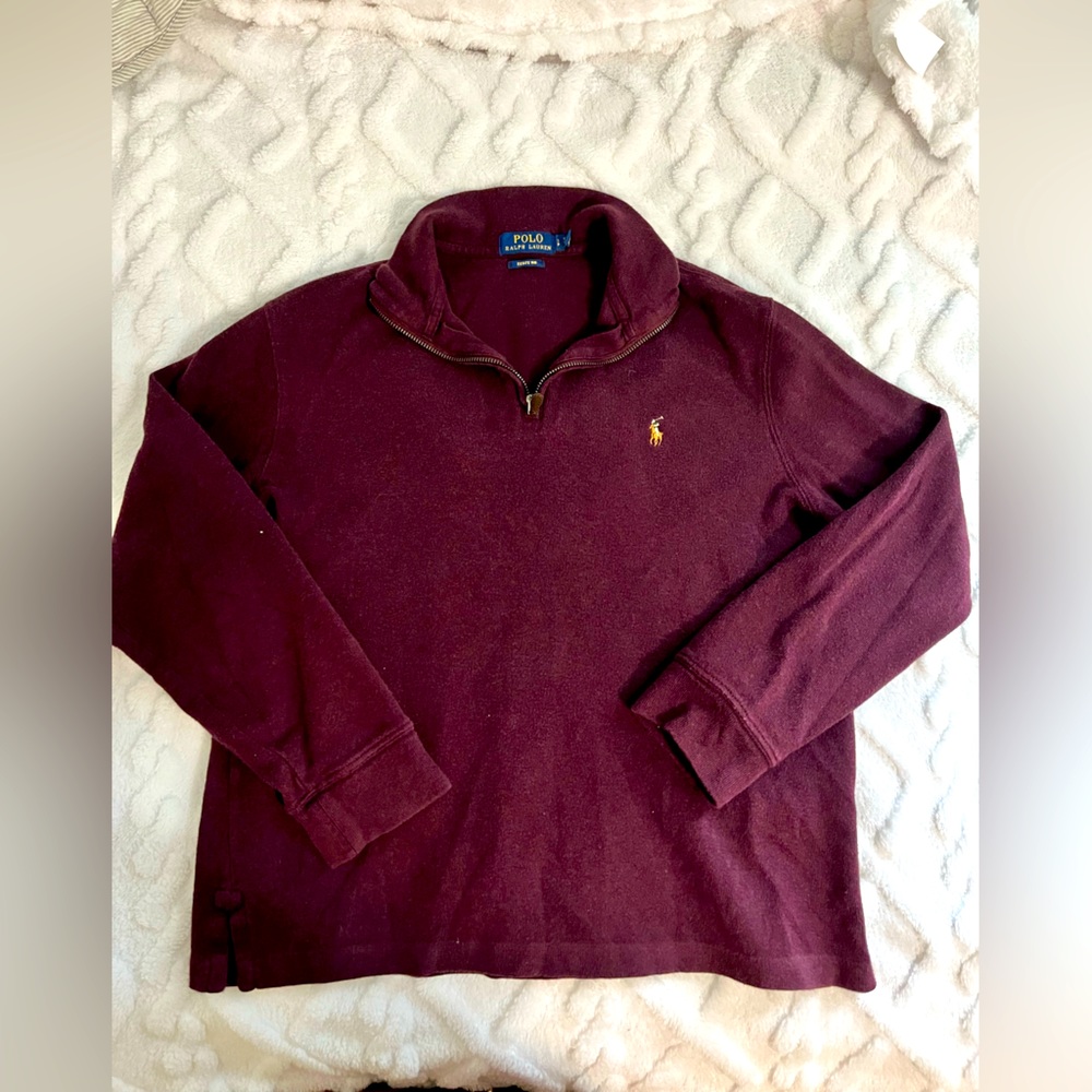 Vintage Polo by Ralph Lauren Size Small Quarter Zip Red/Maroon/Burgundy